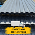 Blacha trapezowa T14, 2. gatunek – szerokość krycia 960 mm, biały RAL 9010; ocynk + poliester 25 µm; na dach garażu i elewację – Alfapanel.