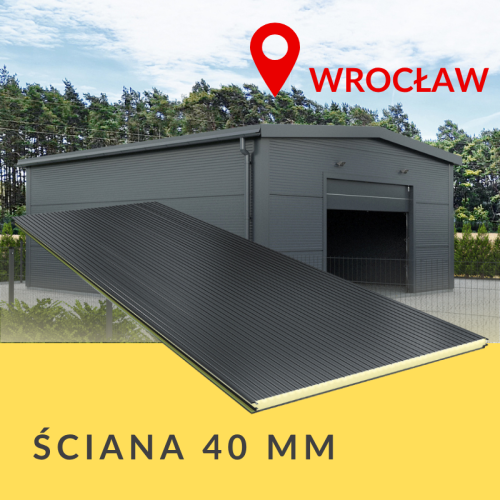 Płyta warstwowa ścienna PIR 40 mm (II gatunek) – lekka, szybki montaż pióro–wpust, dobra izolacyjność (λ≈0,022 W/mK), dostępna w Alfapanel Wrocław / Oleśnica (S8).
