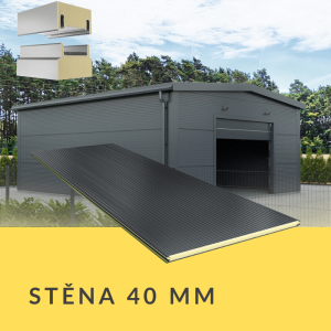 Stěnový sendvičový panel PUR 40 mm – 2. jakost | modul 1000 mm | RAL 7016 / RAL 9006 | délky 3,5 m, 5 m, 6,5  m skladem