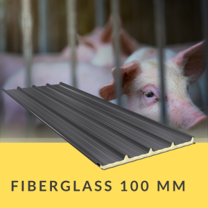 Płyta warstwowa dachowa Fiberglass 100 mm do chlewni, obór i budynków Agro – odporna na amoniak