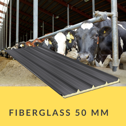 Płyta warstwowa fiberglass 50 mm do obór zwana także płytami warstwowymi z laminatem lub plastikiem