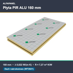 Płyta PIR ALU 160 mm