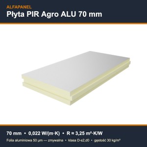 Płyta PIR Agro ALU 70 mm