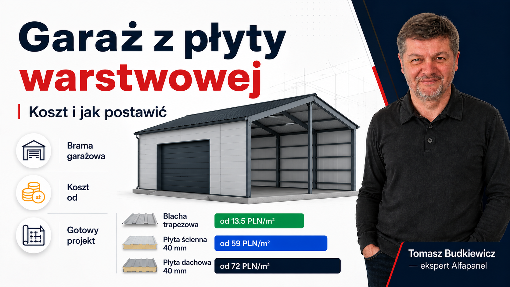 Garaż z płyty warstwowej — koszt i jak postawić