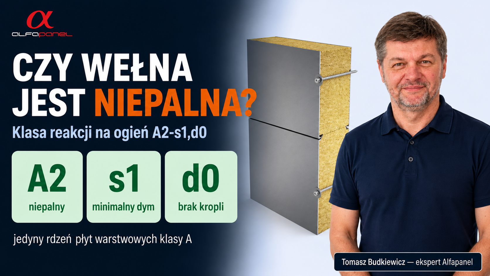 Czy płyta warstwowa ścienna z wełny jest niepalna? Klasa reakcji na ogień A1/A2
